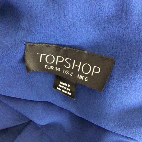 TOPSHOP OVERSIZED ROYAL BLUE CREPE TOP OR DRESS SIZE 2 - Picture 9 of 12